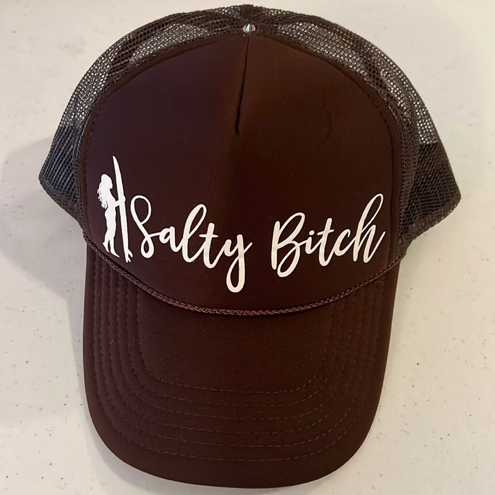 Brown “Salty Bitch” Beach Trucker Hat NEW